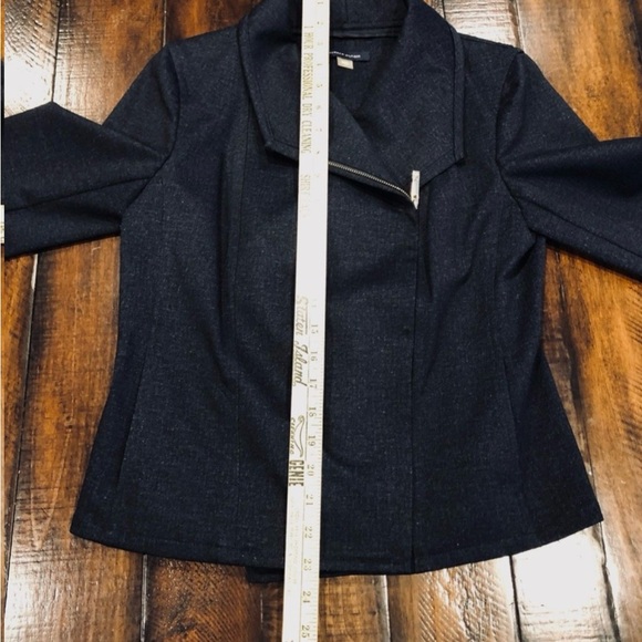 Tommy Hilfiger Womens size 6 dark indigo blue side zip collared blazer jacket - Picture 9 of 16